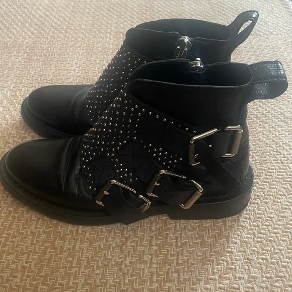 Zadig & Voltaire Studded Ankle Boots 7 - Picture 1 of 5